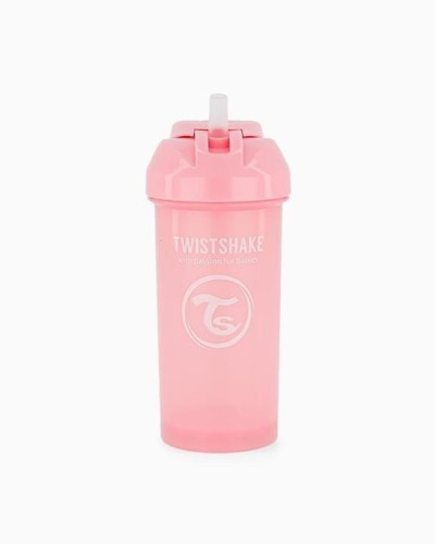 Twistshake Butelka ze Słomką 360ml Pastelowa Różowa