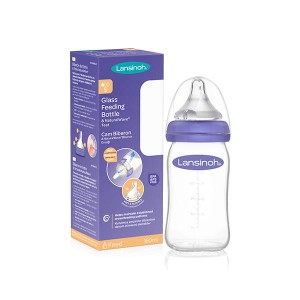 Szklana Butelka Lansinoh mOmma ze smoczkiem Natural Wave