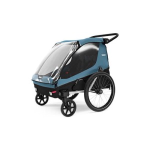 Przyczepka rowerowa dla dziecka, podwójna - THULE Courier - Aegean -Blue